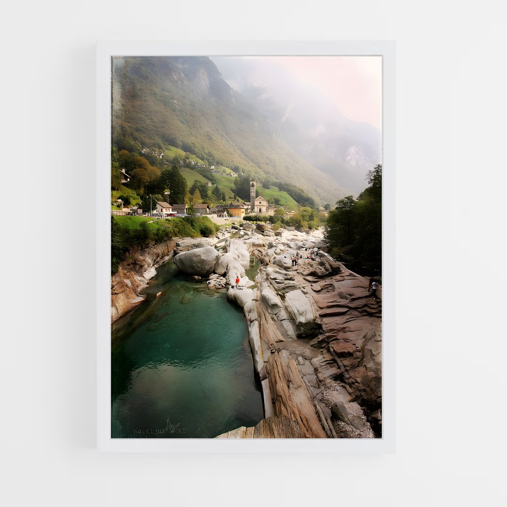 Poster Cascade de Verzasca – affiche Saut à l’élastique (vue 3)